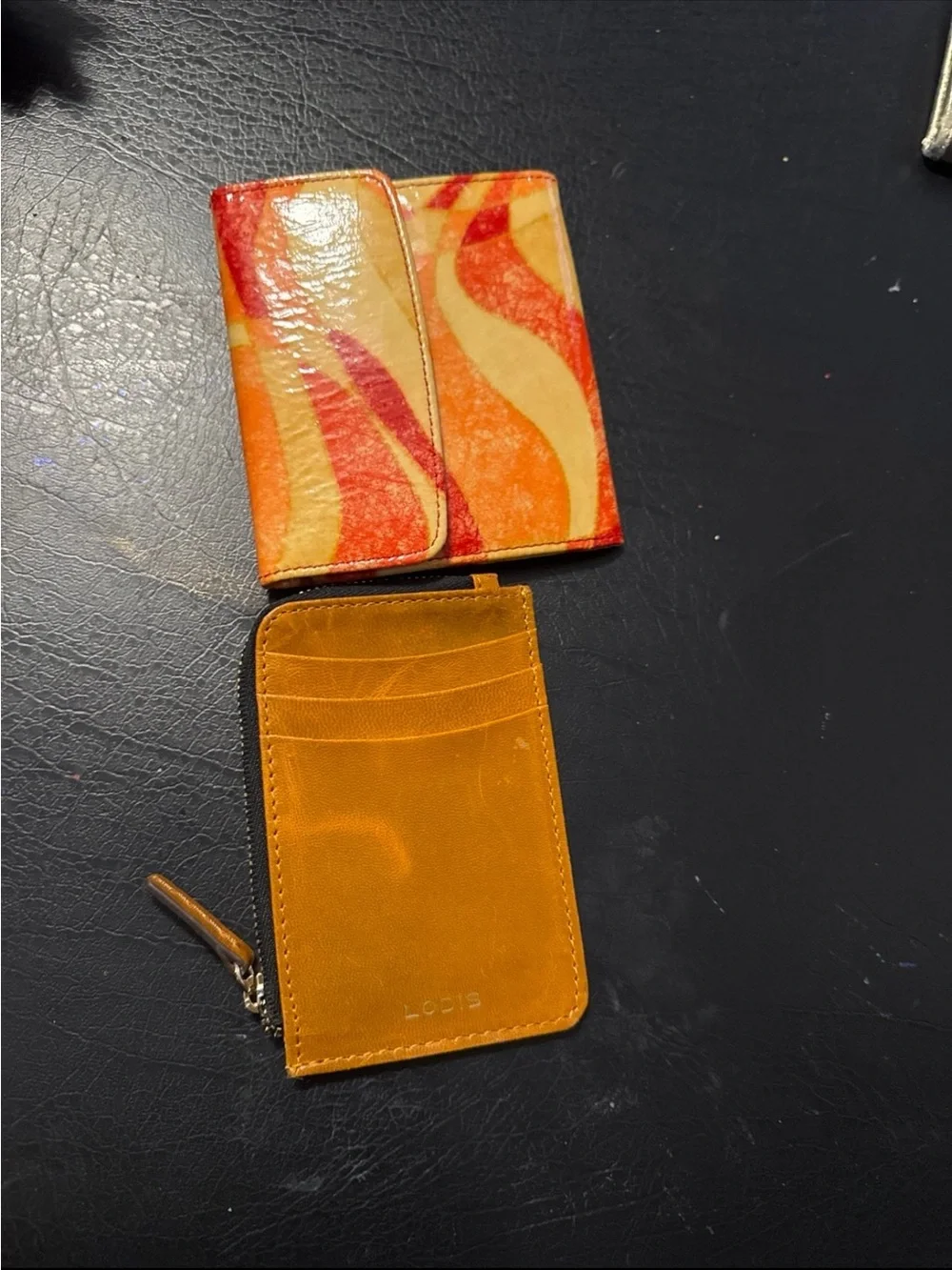 Lodis Orange and Red Wave Card Wallet Set